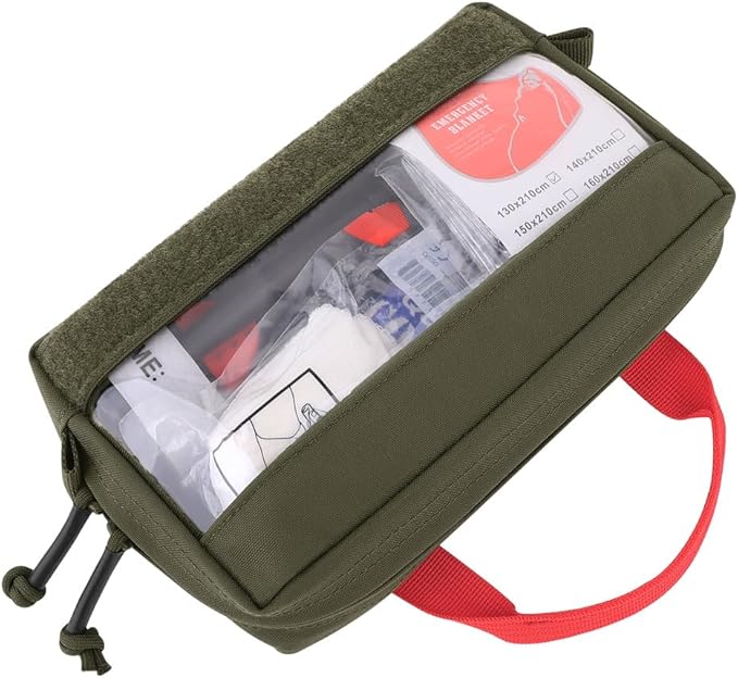 KRYDEX Clear Top Insert Bag with Hook Panel Tactical Packing Cube Travel Organizer Bag (Small -RG)