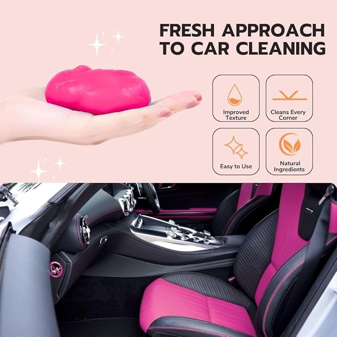 Ultimate Pink Car Cleaning Gel: Automotive Detailing Putty for Interior Care, Vent Cleaning, and Dust Removal Reusable Cleani
