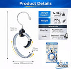 Rolly Hanger® Closet Space Saver – Premium Rotating Aluminum Organizer for Belts, Ties, Hats & Handbags – Heavy Duty 360° Swi