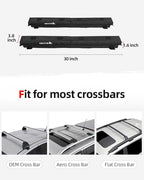 Abahub Soft Roof Rack Pads with 2 Tie Down Straps, 2 Tie Down Ropes, 2 Hood Loops and Storage Bag, for Surfboard, Kayak, Canoe, Heavy Duty Universal Car Roof Racks System (Use with Cross Bar)