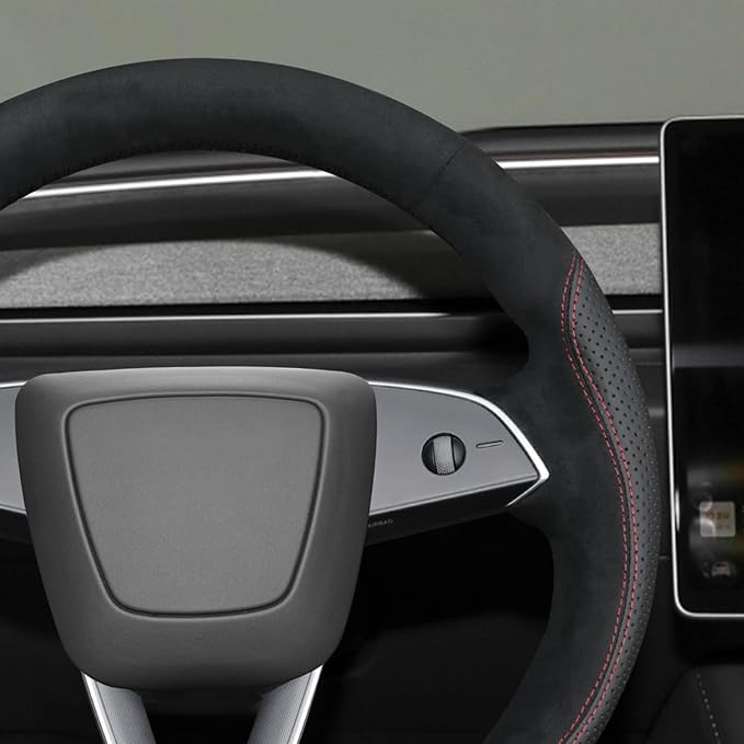MEWANT DIY Stitching Steering Wheel Cover Wrap for Tesla Model 3 Highland 2023-2025/Model Y 2025 Highland for Tesla Model 3/Model Y Accessories(3D Style)