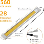 12V Light Strip, 12 Volt Light Bar, Enclosed Trailer Lights, COB Light for RV Interior, String Lights for Trailer, Truck, Van, RV(4Pack, 4000K, Silver)
