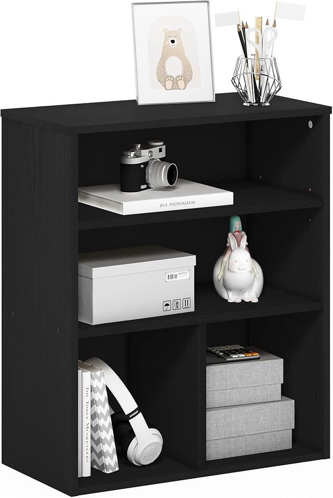 Furinno PASIR Book Shelf, 3-Tier Display Bookshelf with Adjustable Shelf, Bookcase, 11.8 x 23.6 x 28.2, for Living Room, Bedr