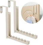BAKON Over The Door Hanger Folding Clothes Drying Rack, Folding Hanging Coat Rack for Indoor Laundry Room Compact Small Space
