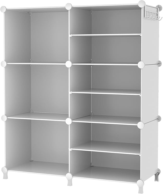 AWTATOS 6 Cube Closet Organizer Storage Shelves Portable Clothes Organizers and Storage Stackable Cubby Shelving for Closet B