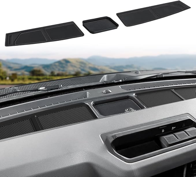 Auovo Dash Cover Tray Compatible with Ford Bronco Accessories 2021 2022 2023 2024 2025 2026 Bronco Silicone Dashboard Mat fit