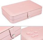 LANDICI Small Jewelry Box for Women Girls, PU Leather Travel Jewelry Case, Portable Jewelry Organizer Storage Holder Display 