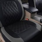 Universal Deluxe Pu Luxury Vinyl Faux Leather Car Seat Covers Full Set, Airbag Compatible, Breathable, Fit for Most Sedans, V