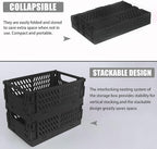 Tixill 2-Pack Mini Foldable Plastic Storage Box Mini Plastic Baskets for Organizing and Storage for Home Kitchen Bedroom Bath
