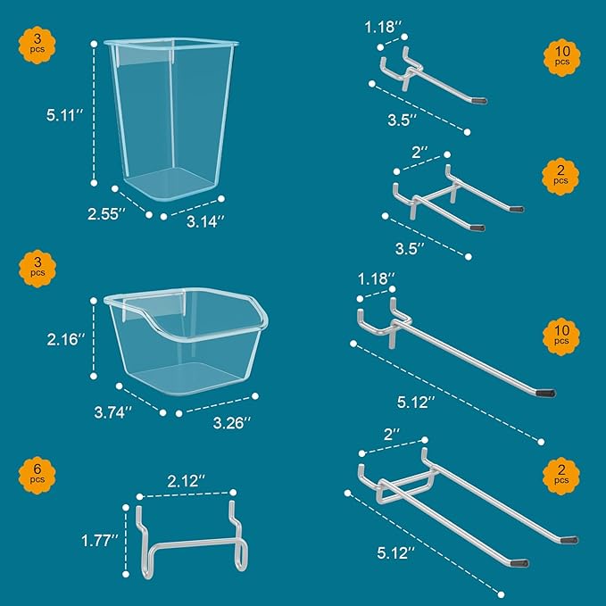Peg Board Accessories Kit,Pegboard Hooks Assortment with Bins,Cups,Wire Baskets,Paper Towel Holder Can be Used for Pegboard G