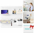 Upgraded Metal Pegboard Wall Organizer Kit – Magnetic, Heavy-Duty Peg Board with Shelves, Hooks & Clips – Wall Mount Storage 
