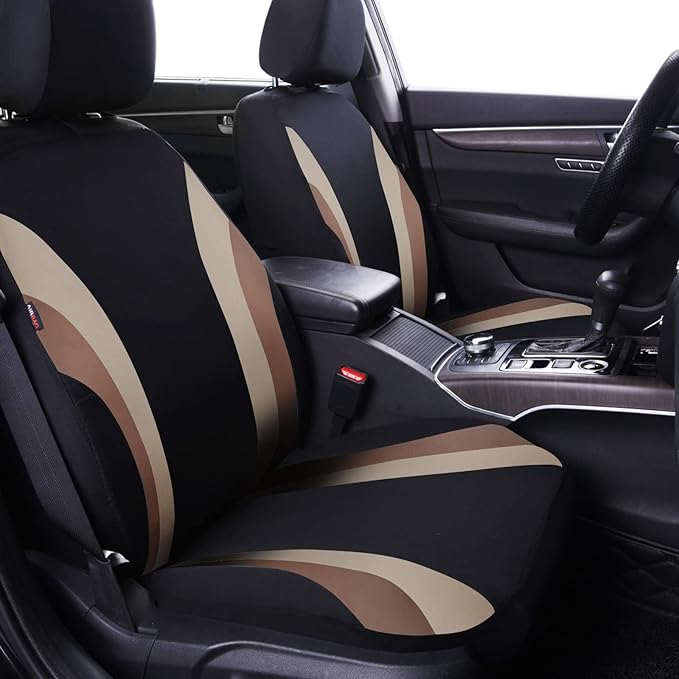 CAR PASS Line Rider Sporty Cloth 11PCS Universal Fit Car Seat Cover -100% Breathable with 5mm Composite Sponge Inside,Airbag 
