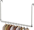 Hanging Closet Rod, Adjustable Height & Width Closet Rods for Hanging Clothes-Closet Extender Hanging Rod Space-Maximizing De