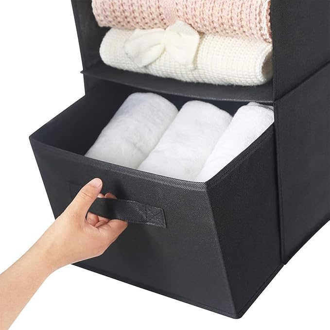 MAX Houser Hanging Shelf Closet Storage Organizer Removable Drawers ，Hanging Storage Organizer Hanging Sweater 2 Sock Underwe