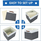 Temary Cube Storage Bins 4Pack Foldable Cube Baskets for Clothes Shelf Storage Basket with Handles, Storage Box Fabric Storag