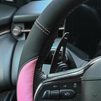 Valleycomfy Microfiber Leather Steering Wheel Cover Universal 15 inch(Pink)