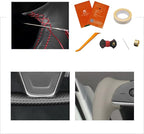 MEWANT Steering Wheel Cover for Yoke Style Steering Wheel for Tesla Model S 2021-2023 / Model X 2021-2023 Hand-Stitched Steering Wrap