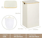 iEGrow Laundry Basket with Lid, 110L Large Laundry Hamper with Handle and Lid, Collapsible Clothes Basket Organizer with Remo
