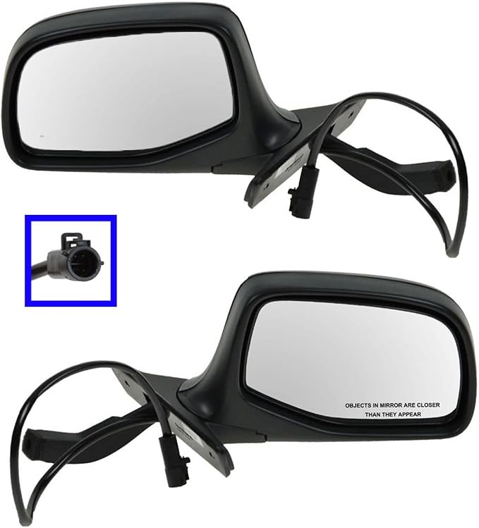 TRQ Driver and Passenger Side Mirror Assembly Set Power Foldaway Smooth Paint to Match Compatible with 1992-1996 Ford Bronco 