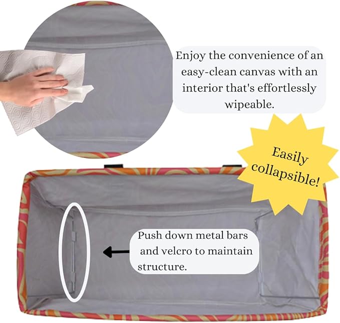 NGIL Extra Large Utility Tote Reusable Grocery Bag Oversized Collapsible for Groceries, Storage, Picnic, Beach (Retro World-black)