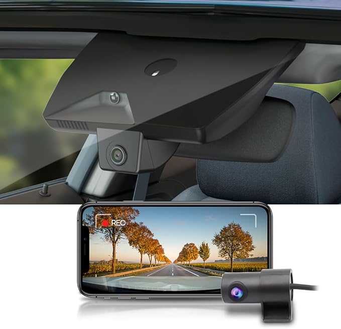 Fitcamx Front 4K+Rear 1080P Dash Cam Adapts for Hyundai Sonata 2024 2025 & Hybrid (Part No#L1600), OEM Factory Style, Dual HD
