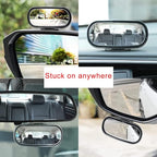 Blind Spot Mirrors adjustable Rearview Mirror Baby Car Mirrors,Strong Adhesive HD Glass Convex,stick on Side mirror or inner mirror or anywhere else (Black frame, 1 PC)