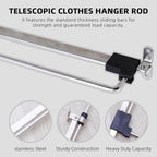 ABOOFAN 3pcs Retractable Wardrobe Clothes Hanger Closet Rod Stainless Steel Sliding Clothes Rack for Pants Scarves Skirts Coa