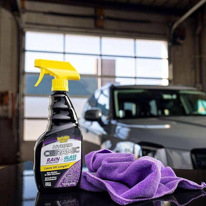 Invisible Glass 92183-4PK Hybrid Ceramic Rain Repellent and Glass Cleaner – Cleans & Protects Car Windows and Windshields wit