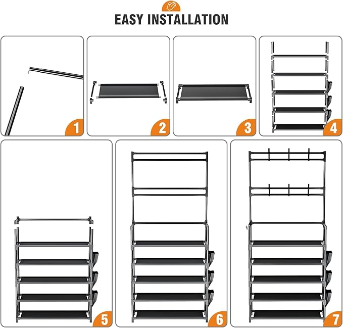 Shoe Rack 5 Tier Shoe Organizer Storage 15-20 Pairs Shoes Rack for Closet Entrance Shoe Rack Organizer with Hooks and Side Po