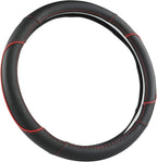 GIANT PANDA Steering Wheel Cover for Ford F150 F250 F350 Expedition - Black+Red Trim