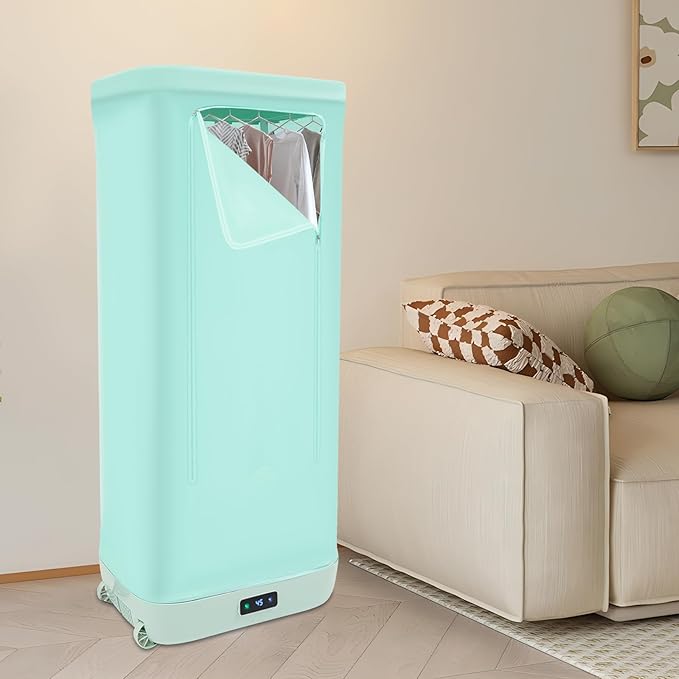 Folding Portable Clothes Dryer Automatic Ironing Machine Household Mini Quick Drying Dryer Clothes Wringer, Wardrobe Dryer wi