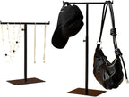 Purse Display Stand Jewelry Towers - 2 Pack Purse Stand Handbag Bag Display Black Tabletop Stainless Steel Hook Hanging Jewel