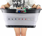 SAMMART 42L (11 gallon) Collapsible Plastic Laundry Basket - Foldable Pop Up Storage Container/Organizer - Portable Basket - 