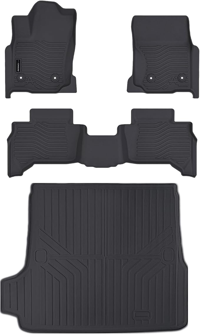Auxko All Weather Floor Mats Cargo Mat Fit for 2025 2026 Toyota 4Runner 5-Seater Gasoline(Not Hybrid) TPE Liners Accessories Odorless Anti-Slip Floor Liners & Cargo Liners