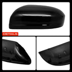 A-Premium 2 PCS Driver and Passenger Side Rearview Mirror Covers Caps - Compatible with Honda Civic 2014-2015 - Smooth Black, Without Turn Signal Hole