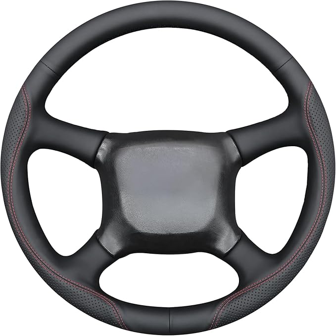 MEWANT Hand Stitch Microfiber Leather Steering Wheel Cover for Chevy Silverado 1500 2500 3500 1999-2002 Tahoe Suburban 1998-2002 Astro Blazer S10 Kodiak C/K Custom-Fit Anti-Slip Interior Wrap