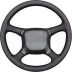 MEWANT Hand Stitch Genuine Leather Steering Wheel Cover for Chevy Silverado 1500 2500 3500 1999-2002 Tahoe Suburban 1998-2002 Astro Blazer S10 Kodiak C/K Custom-Fit Anti-Slip Interior Wrap
