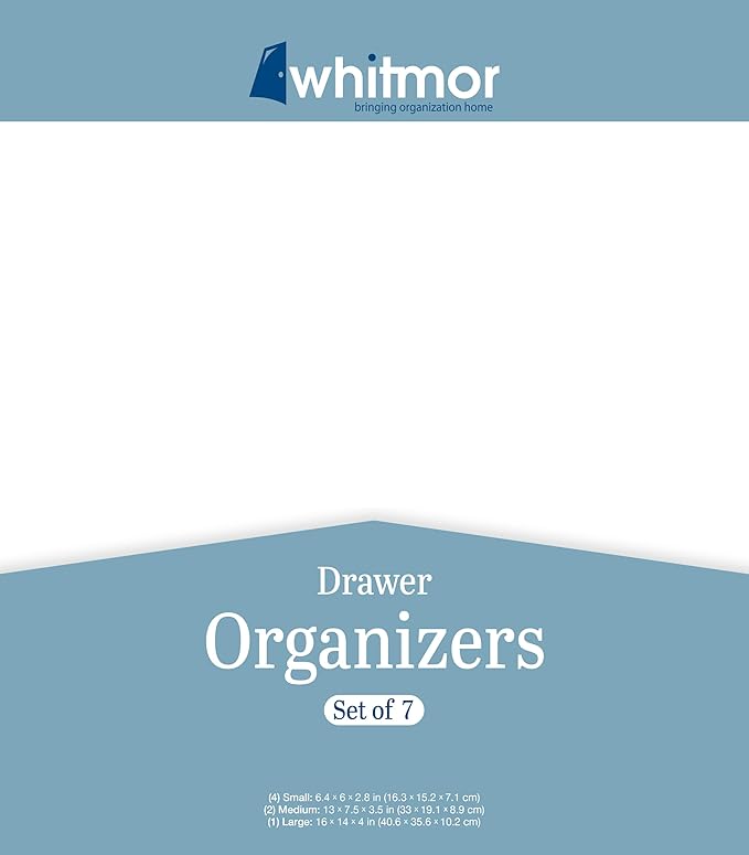 Whitmor Gray Fabric Drawer Organizer Durable Storage, 7 Pcs/Set, Total 4 Sets, 28 Pcs