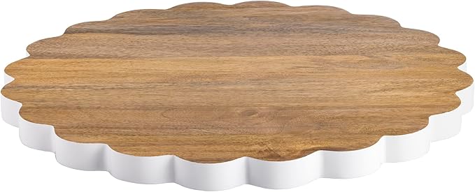 Mud Pie Wood Scalloped Lazy Susan