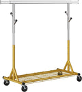 Gewudraw Rolling Clothes Rack Load 530lbs,Heavy Duty Garment Rack With Sturdy Wheel And Shelves, Adjustable Portable Hanging 
