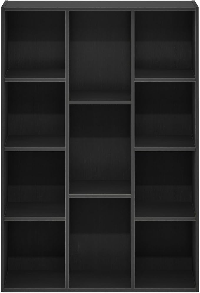 Furinno LUDER Book Shelf, 11-Cube Bookshelf, Reversible Bookcase, 9.4 x 29.1 x 41.7, Easy Assembly, for Living Room, Bedroom,