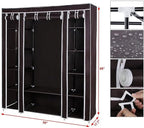 lapday 59 inches Portable Closet Wardrobe, Non-Woven Fabric Closet Storage Organizer with Hanging Rods &12 Storage Shelves, Q