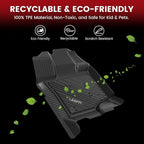 LASFIT Floor Mats for Ford F-150 2015-2026 | F150 Lightning 2022-2025 SuperCrew (Rear w/o Fold Flat Storage) Carpet Floor All Weather Protector TPE Truck Liners- 1st & 2nd Row, 3pcs Black