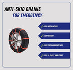 Jeremywell 10 PCS Emergency Anti-Skid Mud Snow Survival Traction Multi-Function Car Tire Chains, Orange, Security Chains for 