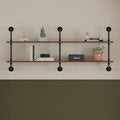 Floating Shelves Wall Bookshelf Industrial Pipe Shelving Shelves Real Wood Planks 70 inch Rustic Wall Shelves Hanging Bookshe