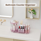 360 Rotating Vanity Makeup Organizer, 2 Small Trays & 5 Compartments for Cosmetics, Skincare, Perfume, Lipstick & Make up Bru