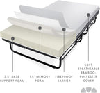 Milliard Deluxe Diplomat Folding Bed with Mattress for Adults, Twin Size, Portable Foldable Bed with Luxurious Memory Foam Ma