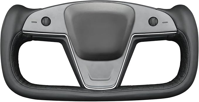 MEWANT Hand Stitched Tesla Model S Yoke Steering Wheel Cover Wrap for Tesla Model S 2021-2023 / Model X 2021-2023 Tesla Yoke Steering Wheel Accessories(3D Style)