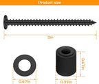 Eagles Pegboard Mounting Kit, (16 Spacers, 16 Screws and 16 Steels Washers,Black) Board Nail Installation Kit Pegboard Spacer