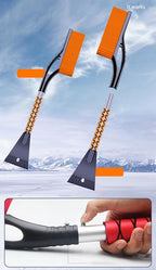 Snow Brush & Ice Scraper for Car, Heavy-Duty Extendable Winter Snow Removal Tool with Soft Bristle Brush, Ergonomic Foam Grip, Durable Ice Scraper – for Cars, SUVs & Trucks (Orange)